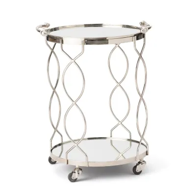 Round Lattice Serving Cart with Tray N