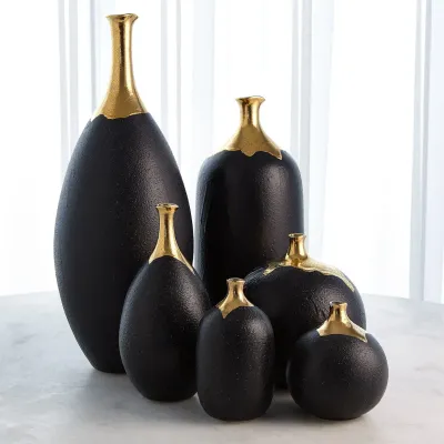 Dipped Golden Crackle/Black Slender Vas