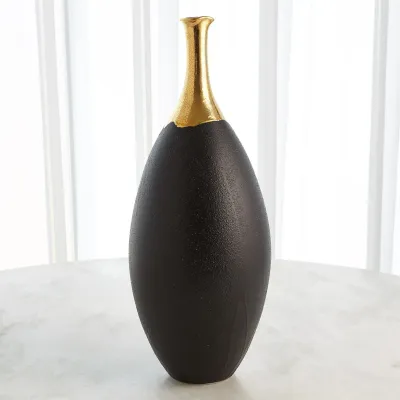 Dipped Golden Crackle/Black Slender Vas