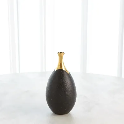 Dipped Golden Crackle/Black Slender Vas