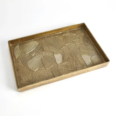 Flora Tray Antique Brass
