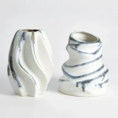 Twist Vase Indigo Drip