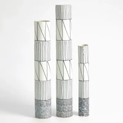 Tribal Stick Vase Ink Small