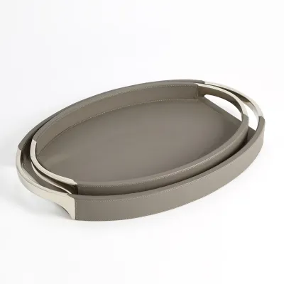 Roberts Tray Fossil Grey w/Nickel Large