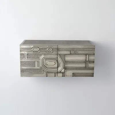 Abstract Block Cabinet Left Nickel