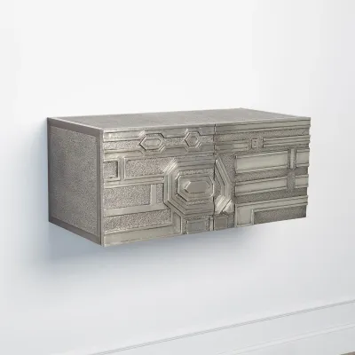 Abstract Block Cabinet Left Nickel