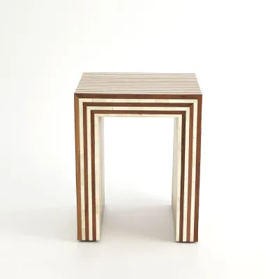 Sienna Nesting End Table Walnut/Bone Small