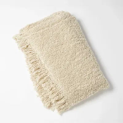 Textured Boucle Throw Natural