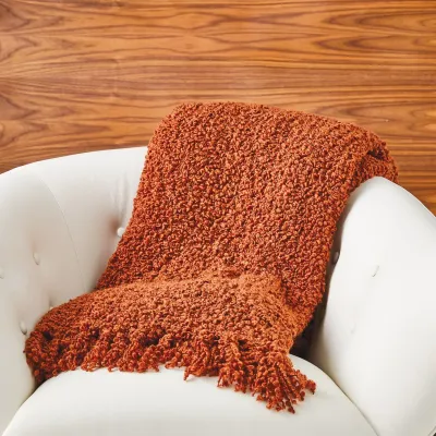 Textured Boucle Throw Rust