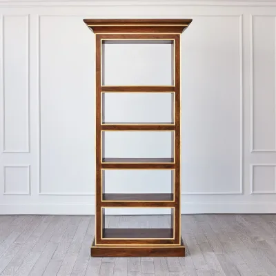 Full Library Bookcase Brass Framed
