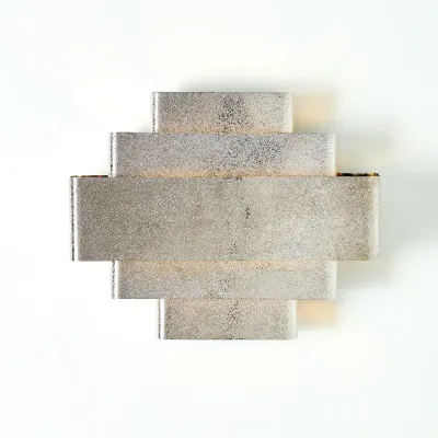 Rectangular Babylon Sconce Shiny Nickel