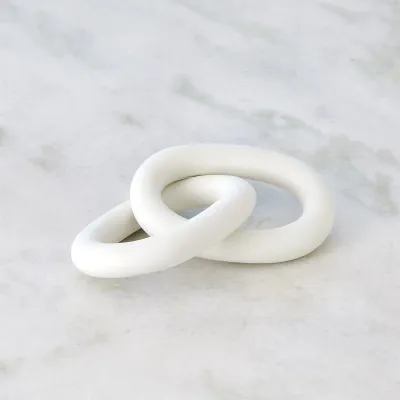 2 Ring Chain Matte White