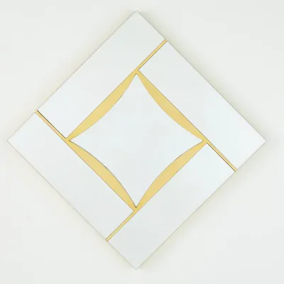 Diamond Shape Mirror Gold Leaf