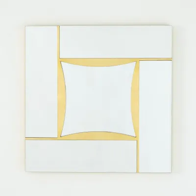 Diamond Shape Mirror Gold Leaf