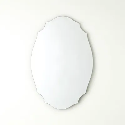 Scalloped Beveled Oval Mirror