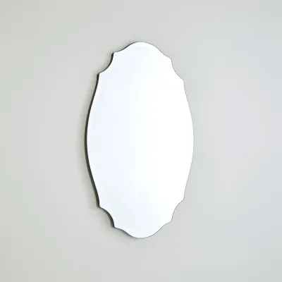Scalloped Beveled Oval Mirror