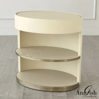 Ellipse Bedside Cabinet Ivory