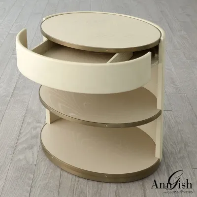 Ellipse Bedside Cabinet Ivory