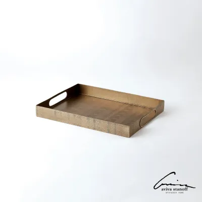 Kokoro Etched Rectangular Tray Brass Small