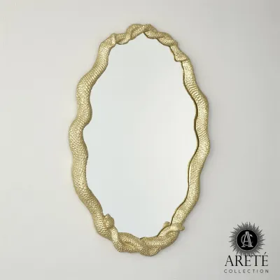 Entwined Snake Mirror Gold Leaf