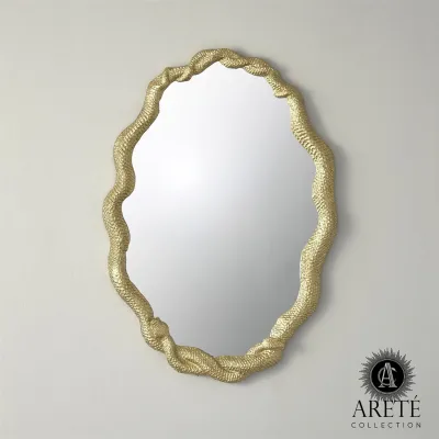 Entwined Snake Mirror Gold Leaf