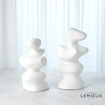 S/2 Mouren Sculptures White (Set of 2 )