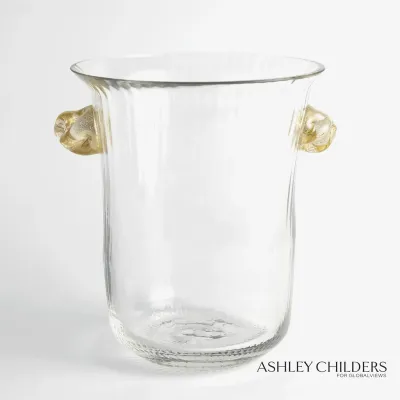 Champagne Ice Bucket w/Gold Knot Handle