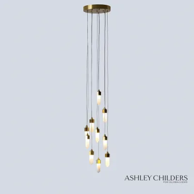 Leo Pendant 10 Drop Round Satin Brass