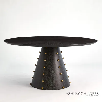 Spheres Dining Table Ebony Cerused Oak