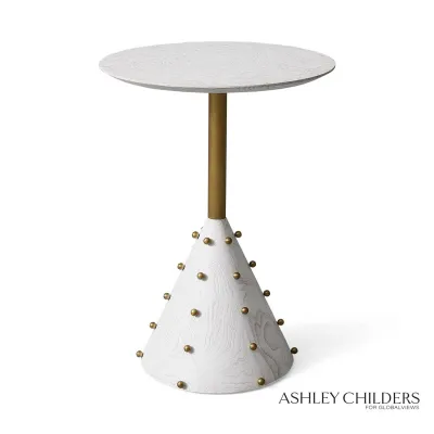 Spheres Drink Table White Burl