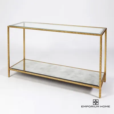 Stud Console Table Gold Leaf