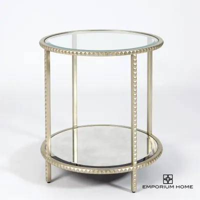 Stud End Table Silver Leaf