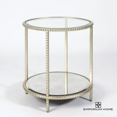 Stud End Table Silver Leaf