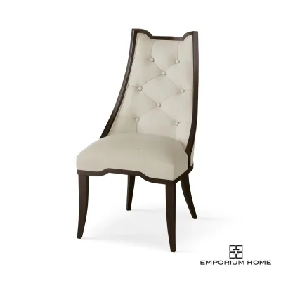 Logan Dining Chair Walnut Muslin