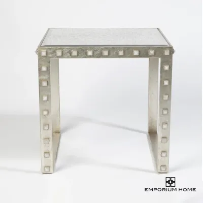 Quartz Stud End Table Silver Leaf