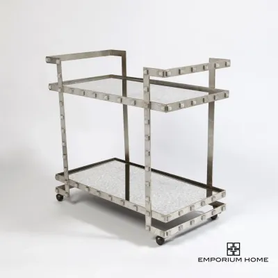 Quartz Stud Bar Cart Silver Leaf