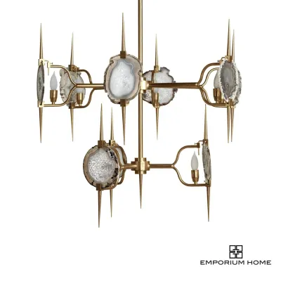 Two Tier Eclipse Agate Chandelier Satin