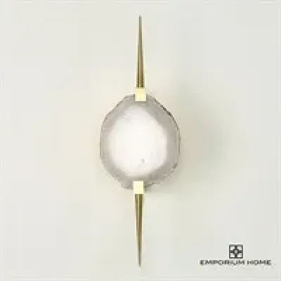 Eclipse Agate Sconce Satin Brass