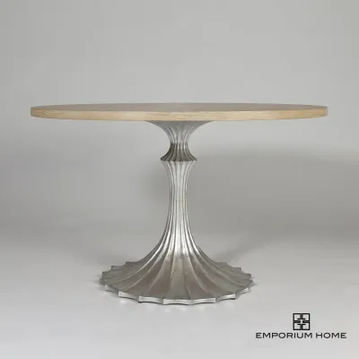 Flute Table Base Silver Leaf 26"