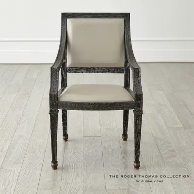 Seine Arm Dining Chair Black w/Grey Lea