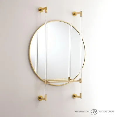 Hadley Mirror Brass w/Glass Shelf