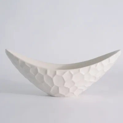 Honeycomb Long Bowl Matte White