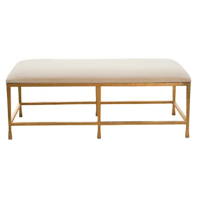 Quad Pod Bench w/Muslin Cushion Gold Le
