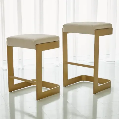 Regan High Bar Stool w/Ivory Leather An