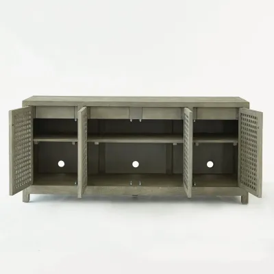 Driftwood Lattice Credenza Grey