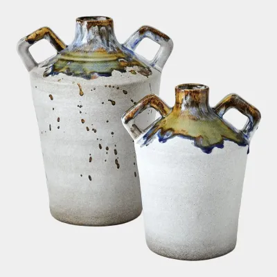 Volcan Gray/Reactive Green Handled Jar