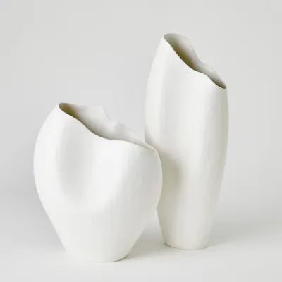 Horn Vase Matte White Large