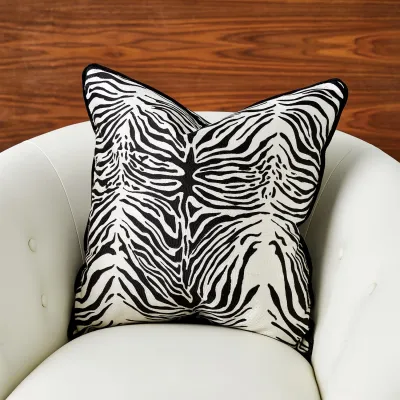 Zebra Pillow White & Black