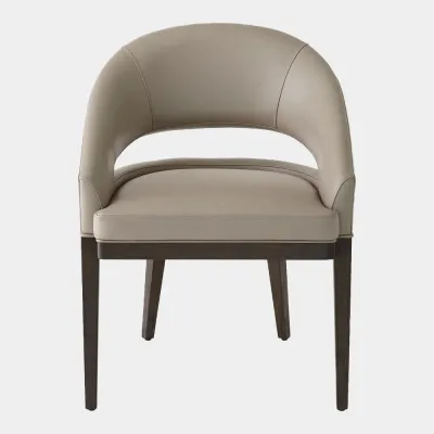 Alcott Gray Leather Dining Chair