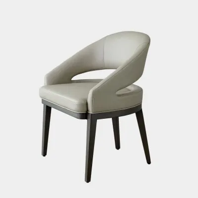 Alcott Gray Leather Dining Chair